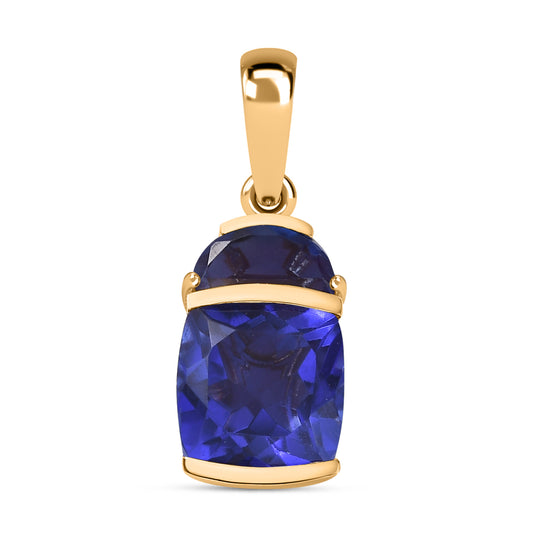 Tulip inspiriert - Sunset Quarz Triplette Anhänger 925 Silber vergoldet ca. 5.88 ct