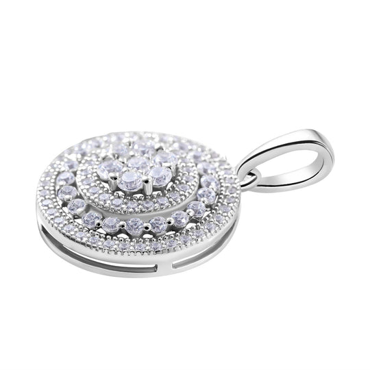 LUSTRO STELLA -Weißer Zirkonia Anhänger 925 Silber rhodiniert