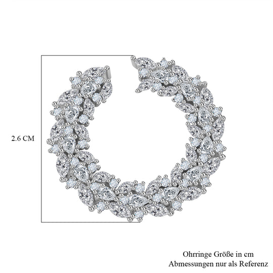 Lustro Stella - Weißer Zirkonia Ohrringe 925 Silber rhodiniert ca. 11.22 ct