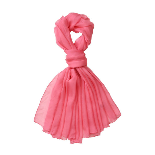 LA MAREY Solid chiffon 100% silk scarfMaterial:100% Mulberry silk size:110cm*180cmWeight : 50gyellow