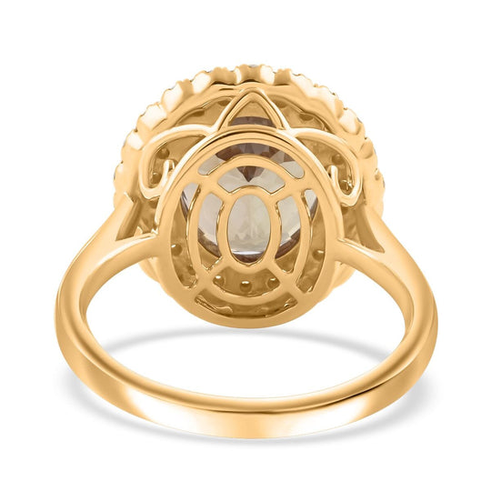 LUXORO AAA Turkizit, Weißer Diamant AGI zertifiziert Ring 585 Gold (Größe 16.50) ca. 5.04 ct