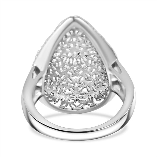 LUSTRO STELLA - Weißer Zirkonia Ring 925 Silber rhodiniert (Größe 17.00) ca. 3.58 ct