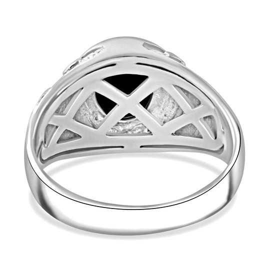 Stern blauer Saphir Ring 925 Silber rhodiniert (Größe 19.00) ca. 3.11 ct