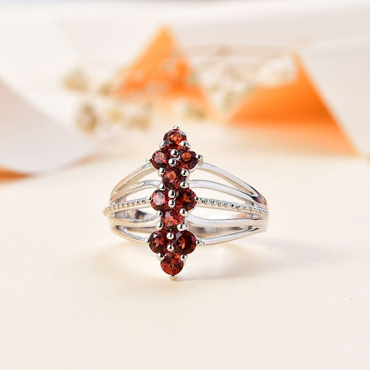 Roter Granat Ring Messing (Größe 21.00) ca. 1,55 ct