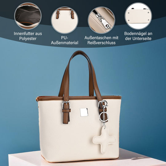 Crossbody Bag - Stilvoll und vielseitig mit großzügigem Stauraum und Designer-Anhänger in Kreuzform, 23x11x19 cm, Khaki