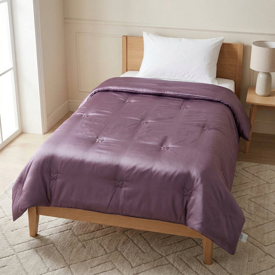 Serenity Night: Premium Collection Herbst-Winter-Steppdecke aus 100 % Bambus mit hochwertiger Kunstdaunenfüllung, 1,7 kg, 135 x 200 cm, Puderrosa