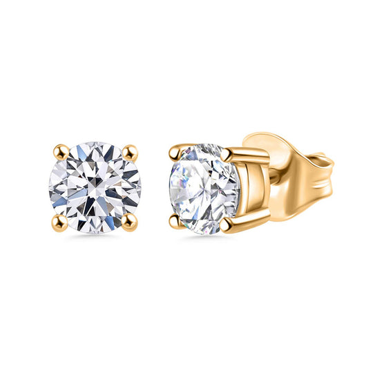 LUXURIANT SGL zertifizierte VS-GH Labor Diamant Solitär Ohrringe, 925 Silber rhodiniert - 0,50 ct.