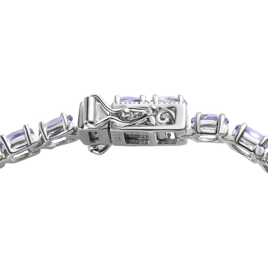 Tansanit Armband ca. 20 cm 925 Silber rhodiniert ca. 7,70 ct.