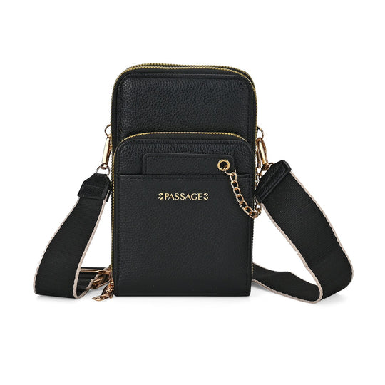 PASSAGE Crossbody-Handytasche mit Abnehmbarem Kartenhalter, 18x6.5x11cm, beige
