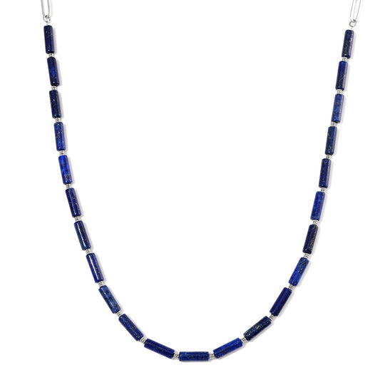 Lapislazuli 50+5cm Halskette, 316L Edelstahl - 62,50 ct.
