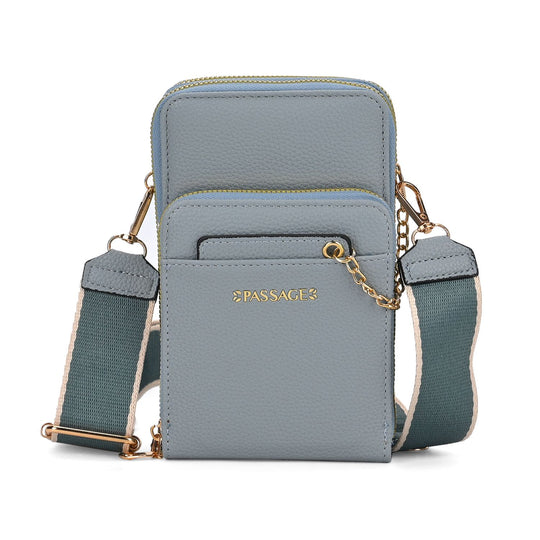 PASSAGE Crossbody-Handytasche mit Abnehmbarem Kartenhalter, 18x6.5x11cm, beige