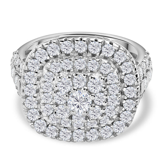 J Francis gefertigt mit SWAROVSKI - Zirkonia Ring 925 Silber rhodiniert,(Größe 19.00)