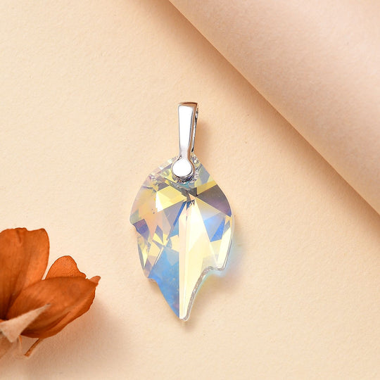 J Francis J Francis gefertigt mit SWAROVSKI Goldener Schatten Swarovski Kristall Anhänger 925 Silber 750 Gelbgold Vermeil