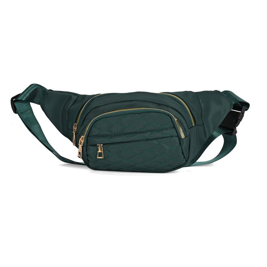Multifunktionale RFID-geschützte Nylon Gürteltasche mit Schnellverschluss, 36x4x13cm, Rosa