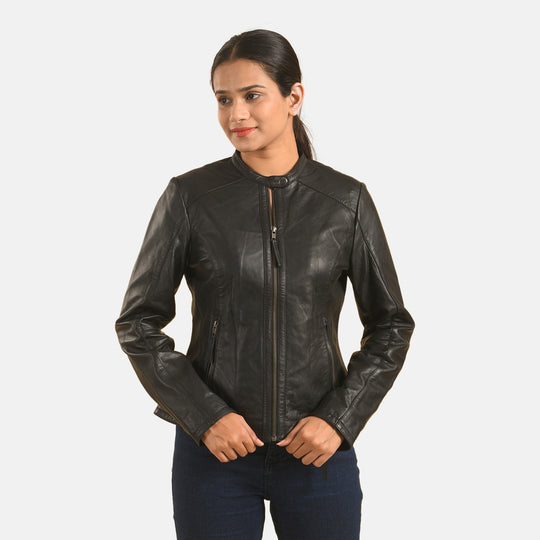 LA MAREY - 100% Lammleder-Jacke, Größe 40, Schwarz