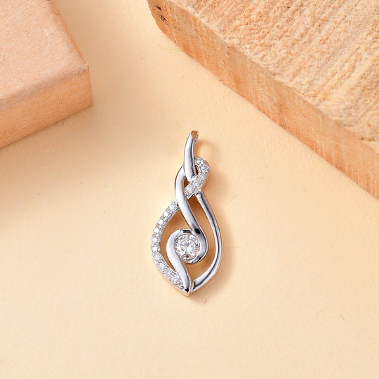 Moissanit Anhänger 925 Silber platiniert ca. 0.60 ct