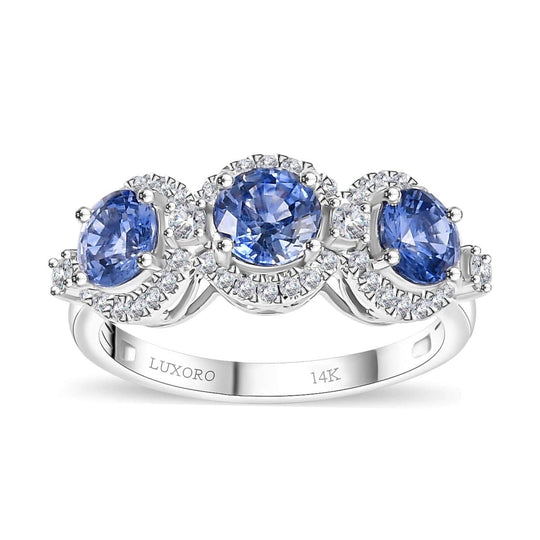AAA Blauer Ceylon-Saphir AGI zertifiziert Ring 585 Gold (Größe 19.00) ca. 3.12 ct