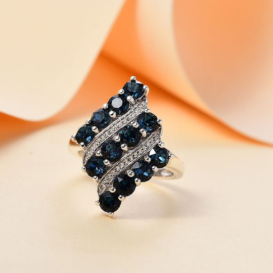 Montana Kristall, Weißer Kristall Ring 925 Silber rhodiniert (Größe 20.00) 2.33 ct