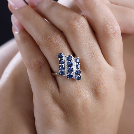 Montana Kristall, Weißer Kristall Ring 925 Silber rhodiniert (Größe 20.00) 2.33 ct