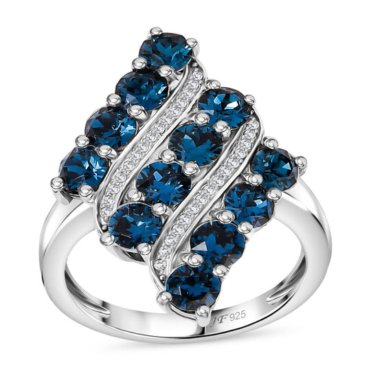 Montana Kristall, Weißer Kristall Ring 925 Silber rhodiniert (Größe 20.00) 2.33 ct
