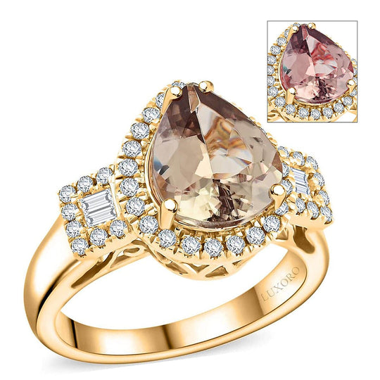 LUXORO AAA Turkizit, Weißer Diamant AGI zertifiziert Ring 585 Gold (Größe 20.00) ca. 3.15 ct