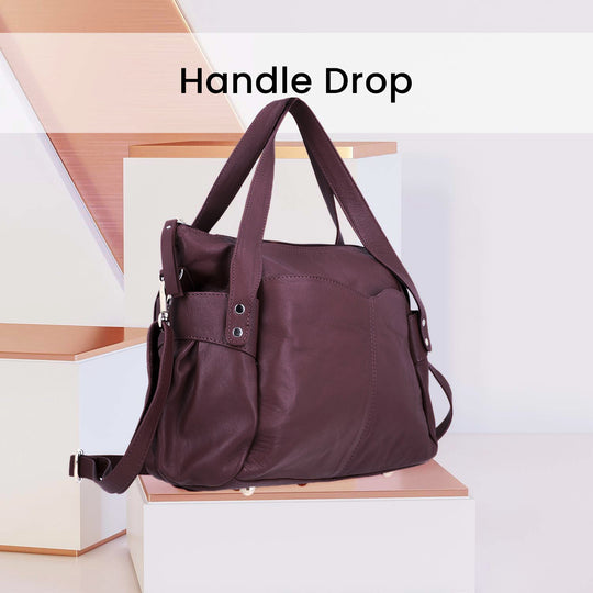 100% echte Leder Handtasche RFID Schutz, 43x28x7,5 cm, Braun