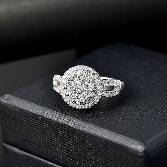 Zirkonia Ring 925 Silber rhodiniert (Größe 19.00) 2.43 ct