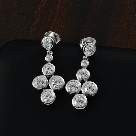 Zirkonia Ohrringe 925 Silber rhodiniert