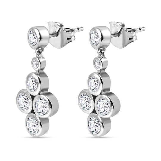 Zirkonia Ohrringe 925 Silber rhodiniert