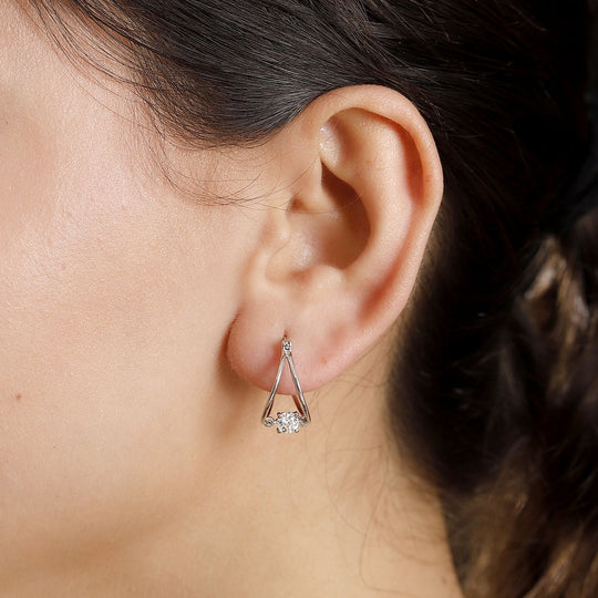 J Francis gefertigt mit SWAROVSKI Zirkonia Ohrringe 925 Silber platiniert