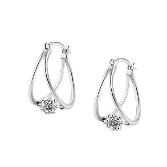 J Francis gefertigt mit SWAROVSKI Zirkonia Ohrringe 925 Silber platiniert