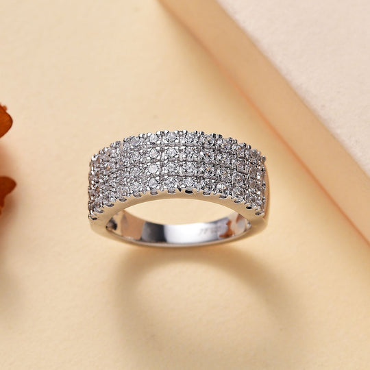 J Francis gefertigt mit SWAROVSKI Zirkonia Ring 925 Silber rhodiniert (Größe 17.00)