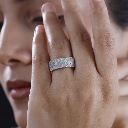J Francis gefertigt mit SWAROVSKI Zirkonia Ring 925 Silber rhodiniert (Größe 17.00)