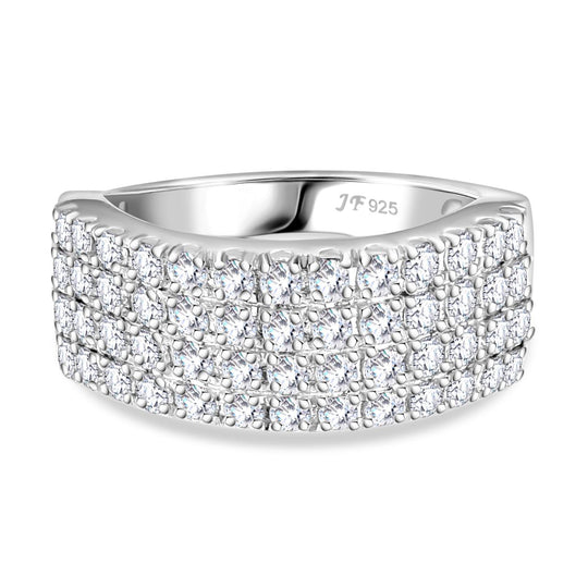 J Francis gefertigt mit SWAROVSKI Zirkonia Ring 925 Silber rhodiniert (Größe 17.00)