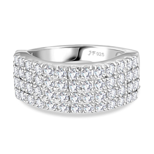 J Francis gefertigt mit SWAROVSKI Zirkonia Ring 925 Silber rhodiniert (Größe 17.00)