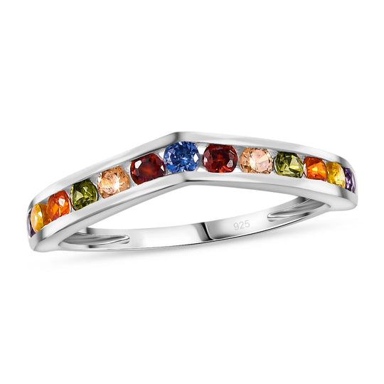 Lustro Stella Mehrfarbiger Zirkonia Ring 925 Silber
