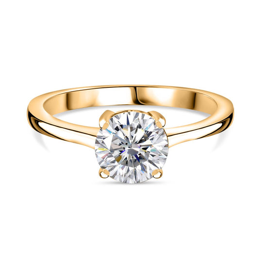 Moissanit Ring 925 Silber platiniert (Größe 21.00) ca. 1,18 ct