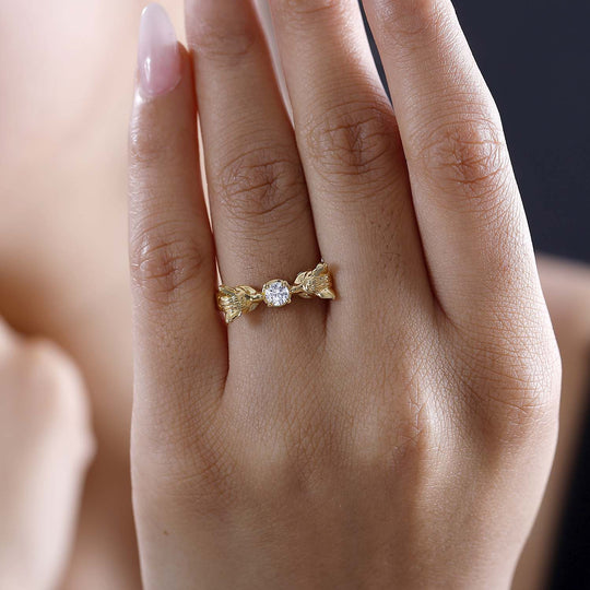 J Francis gefertigt mit Swarovski Zirkonia Ring 925 Silber 750 Gelbgold Vermeil