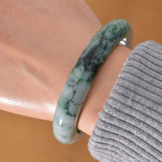 EXTREM SELTEN - Natürliches Typ A Jadeit Jade Armreif 7.5 cm ca. 350.00 ct