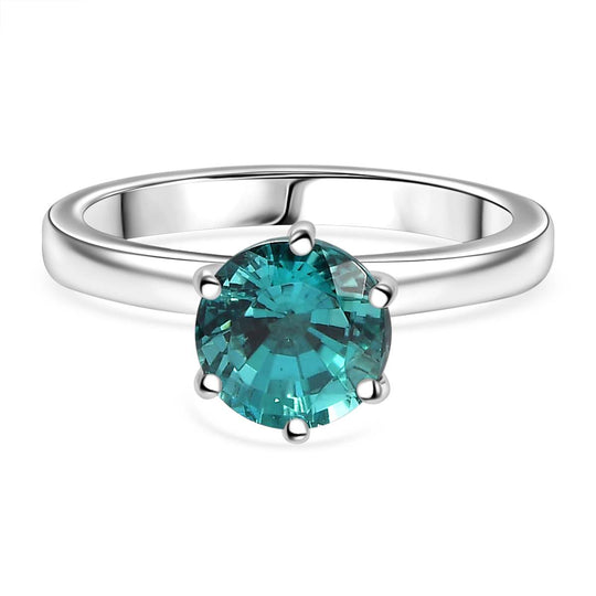 Rhapsody AAAA Pirineu Lagunen Turmalin SGL zertifiziert Ring 950 Platin (Größe 17.00) ca. 2.11 ct