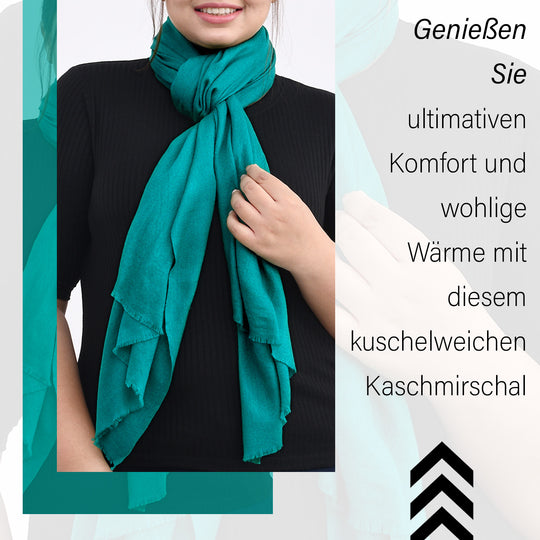 LA MAREY - Luxuriöser und weicher Schal aus 100 % Kaschmirwolle, 70 x 195 cm, Schwarz