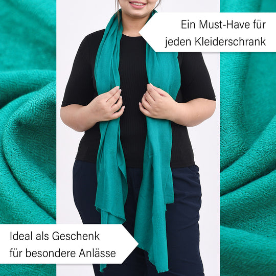 LA MAREY - Luxuriöser und weicher Schal aus 100 % Kaschmirwolle, 70 x 195 cm, Schwarz