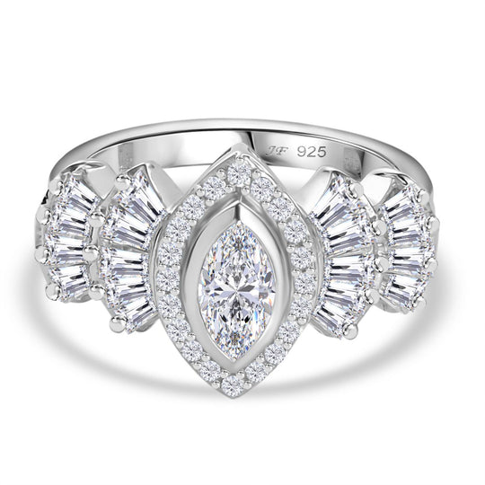 Zirkonia Ring 925 Silber rhodiniert (Größe 21.00) 3.13 ct
