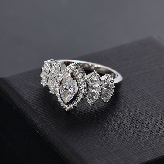 Zirkonia Ring 925 Silber rhodiniert (Größe 21.00) 3.13 ct