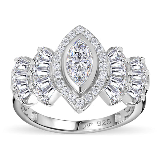 Zirkonia Ring 925 Silber rhodiniert (Größe 21.00) 3.13 ct