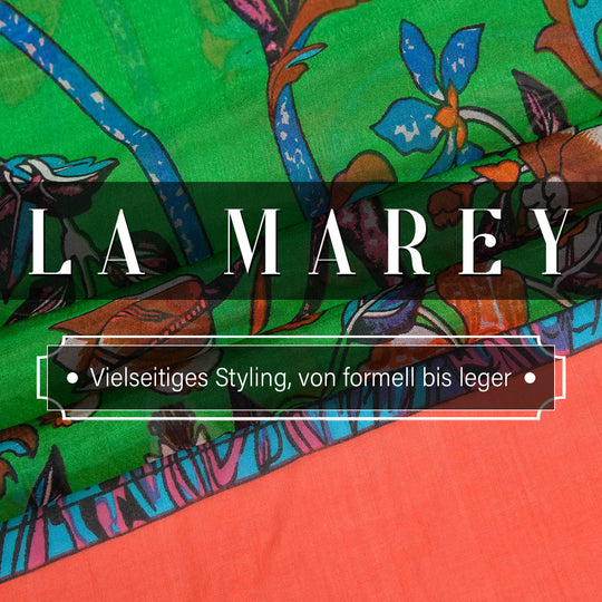 LA MAREY - 100% Maulbeeren-Seidenschal, Chiffon, 110x180 cm, Türkis