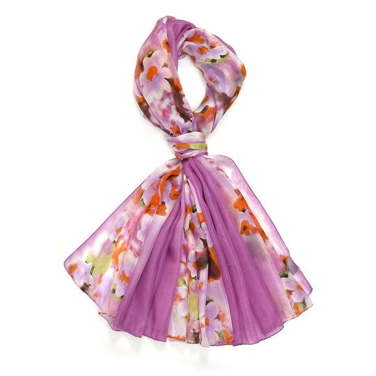 LA MAREY - 100% Maulbeeren-Seidenschal, Chiffon, 110x180 cm, Türkis