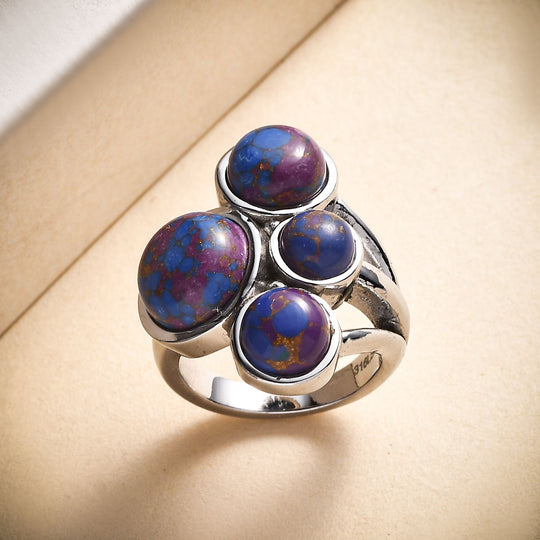 Lila Türkis Ring 316L Edelstahl ca. 7.82 ct