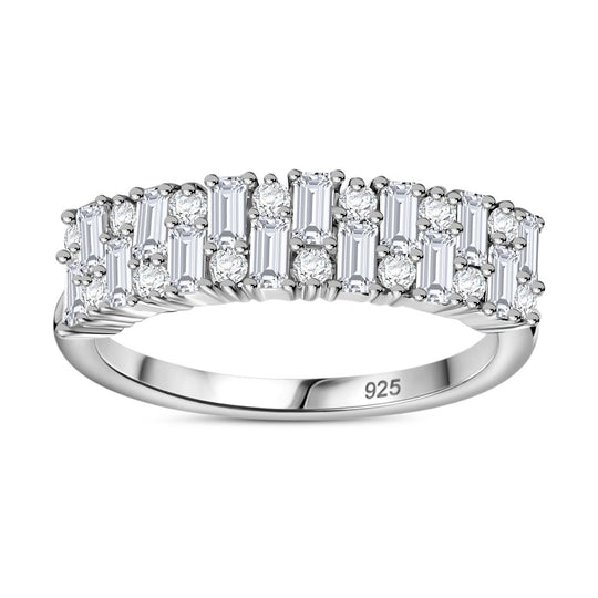 Moissanit Ring 925 Silber rhodiniert ca. 0.95 ct