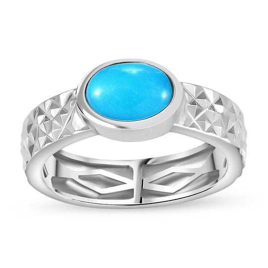 AA Amerikanischer Natürlicher Sleeping Beauty Türkis Ring, 925 Silber rhodiniert (Größe 19.00) ca. 1.02 ct